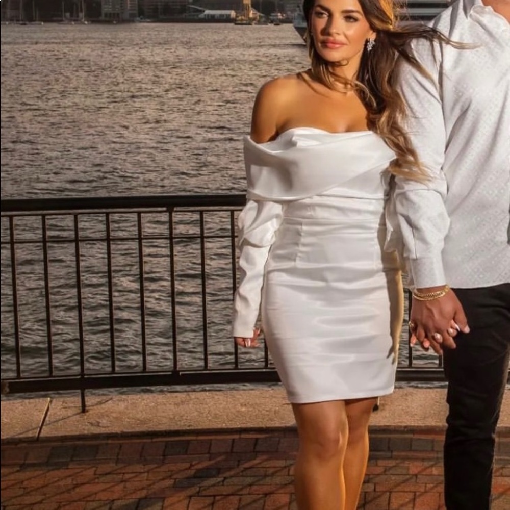 White off the shoulder dress